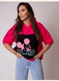 Bluza damska z krótkim rękawem Mickey - fuksja