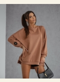 Bluza oversize z muchą Me Gusta - brązowa