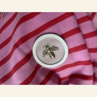 Bluza oversize z muchą Me Gusta - różowa paski