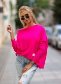 Sweterek oversize Flamingo Me Gusta - różowy