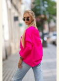 Sweterek oversize Flamingo Me Gusta - różowy