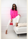 Sweterek oversize Flamingo Me Gusta - różowy