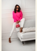 Sweterek oversize Flamingo Me Gusta - różowy