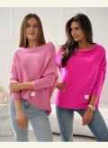 Sweterek oversize Flamingo Me Gusta - różowy