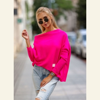 Sweterek oversize Flamingo Me Gusta - różowy