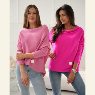 Sweterek oversize Flamingo Me Gusta - różowy