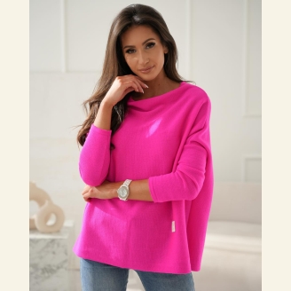 Sweterek oversize Flamingo Me Gusta - różowy