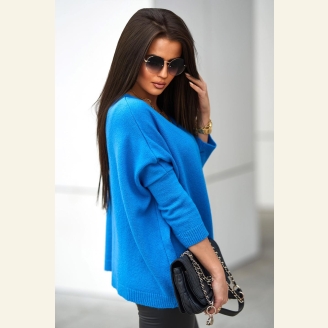 Sweterek oversize z dekoltem V-neck Me Gusta