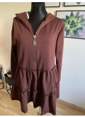 Bluza sukienka dresowa - brązowa