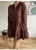 Bluza sukienka dresowa - brązowa