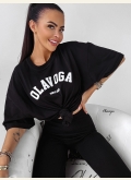 T-shirt damski O'la voga ROUGE - czarny